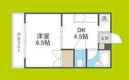 木村ハイツ 1DKの間取図画像