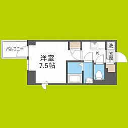 WORVE大阪本町 1Kの間取図画像