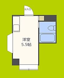 ジオナ本田 ワンルームの間取図画像
