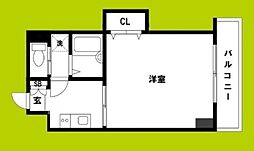 桜 1Kの間取図画像