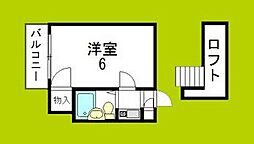 エムパレス21 1Kの間取図画像