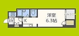 ベルシモンズ大阪港 ワンルームの間取図画像