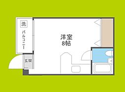 ロータリー40 ワンルームの間取図画像