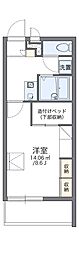 レオパレススリーアローズ 1Kの間取図画像