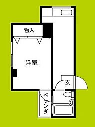 晃大ビル 1DKの間取図画像