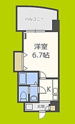 Luxeドーム前1 1Kの間取図画像