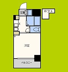 エステムコート梅田東アクアパレス 1Kの間取図画像