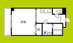 レバンガ阿倍野AP 1Kの間取図画像