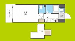 エステムコート大阪城前OBPリバーフロント 1Kの間取図画像