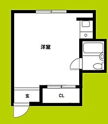 パシフィック玉津 ワンルームの間取図画像