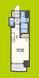 アクアプレイス南堀江 ワンルームの間取図画像