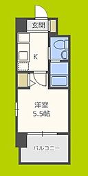 エスリード南堀江リバーサイド 1Kの間取図画像