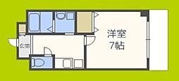オーロラ・タワー難波 1Kの間取図画像