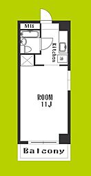 白倉マンション 1Kの間取図画像