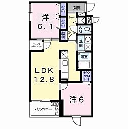アルカディア2 2LDKの間取図画像