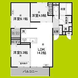 トリシアノーステラス 3LDKの間取図画像