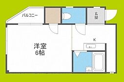 プチシャトウ清水 ワンルームの間取図画像