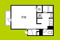 レジア三津屋南 1Kの間取図画像