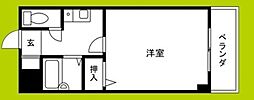 ヴェルヴェデーレ2 1Kの間取図画像
