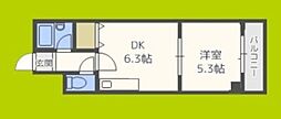 エトワールえびす 1DKの間取図画像
