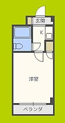 シャイニングスター 1Kの間取図画像