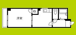 プレステル桑津 1DKの間取図画像
