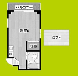 シティハイム南巽 ワンルームの間取図画像