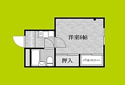 ES弁天町 1Kの間取図画像