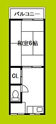 文化住宅 1Kの間取図画像