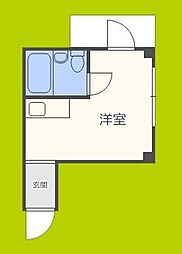 JPアパートメント港4 ワンルームの間取図画像