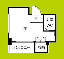 JPアパートメント旭2 ワンルームの間取図画像