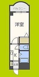 ノルデンハイム淡路D棟 1Kの間取図画像