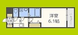 レジュールアッシュ福島レジデンス 1Kの間取図画像