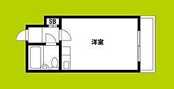 心斎橋レジデンス 1Kの間取図画像