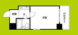 心斎橋レジデンス 1Kの間取図画像
