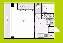 イヅミパート10 1Kの間取図画像