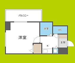 リーガル都島 1Kの間取図画像