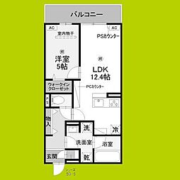 (仮称)D-ROOM平野区平野西2丁目PJ 1LDKの間取図画像