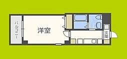 リズ新北野 1Kの間取図画像