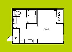 時山クリーンハイツ淡路 ワンルームの間取図画像