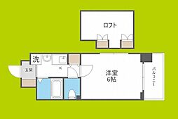 エステムコート梅田茶屋町デュアルスペース 1Kの間取図画像