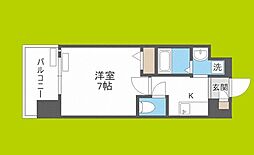 エグゼ難波西4 1Kの間取図画像
