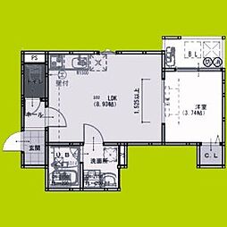 Fstyle藤井寺岡3号館 1LDKの間取図画像