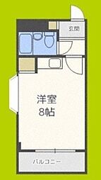 Mebius城北公園Residence ワンルームの間取図画像