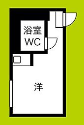 エホール東田辺 ワンルームの間取図画像