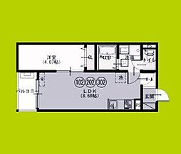 Fstyle八尾西山本町1号館 1LDKの間取図画像