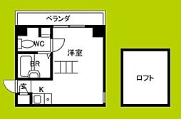 東三国エンシンビル ワンルームの間取図画像