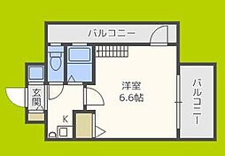 エステムプラザ大阪セントラルシティ 1Kの間取図画像