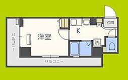 ラナップスクエア中之島公園 1Kの間取図画像