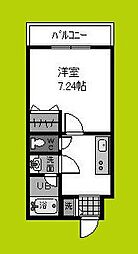 プルミエール住之江 1Kの間取図画像